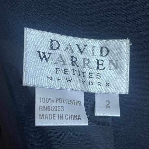 David Warren Petites Navy Skirt Suit - Size 2P - Picture 7 of 7